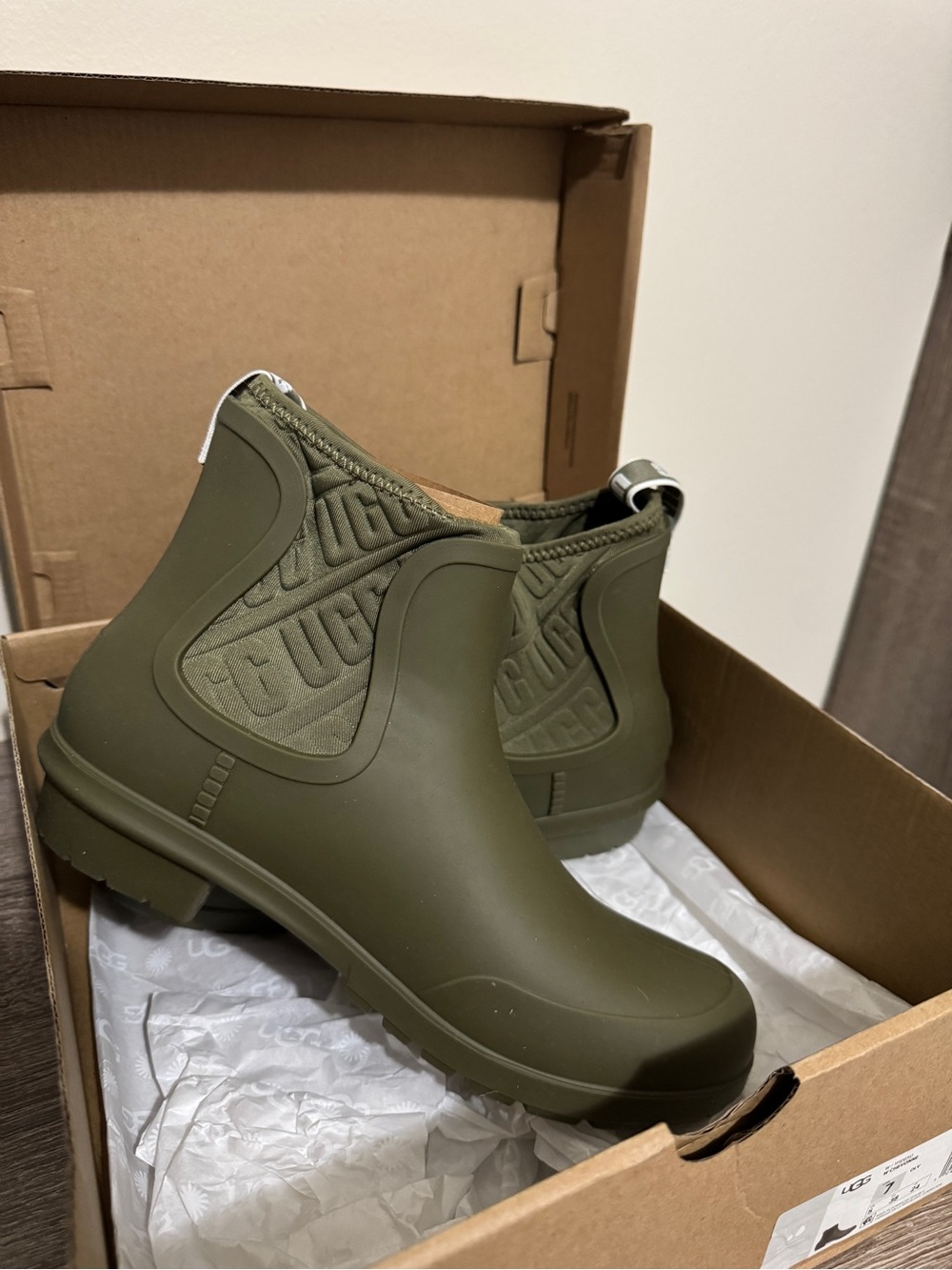 UGG Olive Green Chelsea Waterproof Ankle Boots
